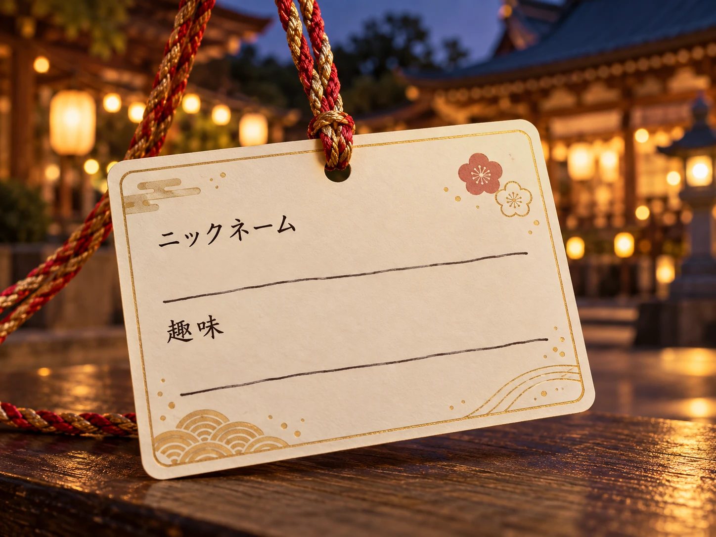 当日お渡しする名札のイメージ